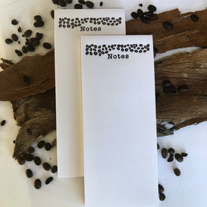 Letterpress Printed Coffee Note Pads (sold in 2 pad Pack)